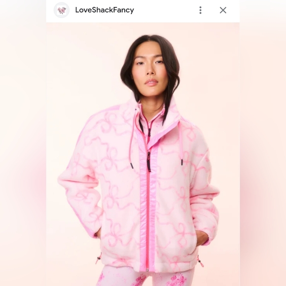 LoveShackFancy Jackets & Blazers - LoveShackFancy Pink X Bogner Fire +Ice White Teddy Jacket